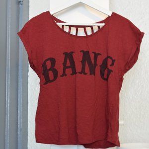 Mango "Bang" t-shirt with fun back detail